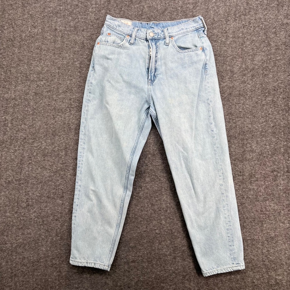 Gap‎ Denim Mom Jean High Rise Light Wash Tapered Leg Womens 6P 28 Petite
